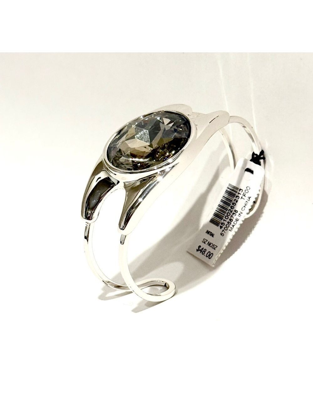 WHITE HOUSE BLACK MARKET | NWT Statement Silver Crystal Cuff Bracelet 💎 - Picture 7 of 11
